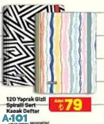 120 YAPRAK GİZLİ SPİRALLİ SERT KAPAK DEFTER